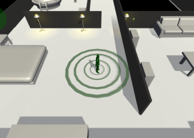 character sending out pulse in stealth game